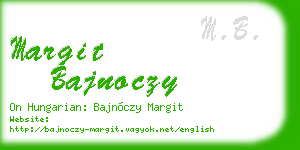 margit bajnoczy business card
